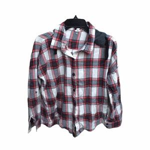 Mind Code Plaid Button Down With Hood